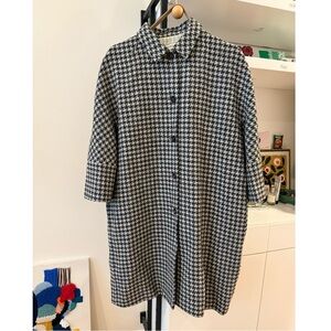 Black Fleece by Brooks Brothers Thom Browne Wool Houndstooth Coat size 4